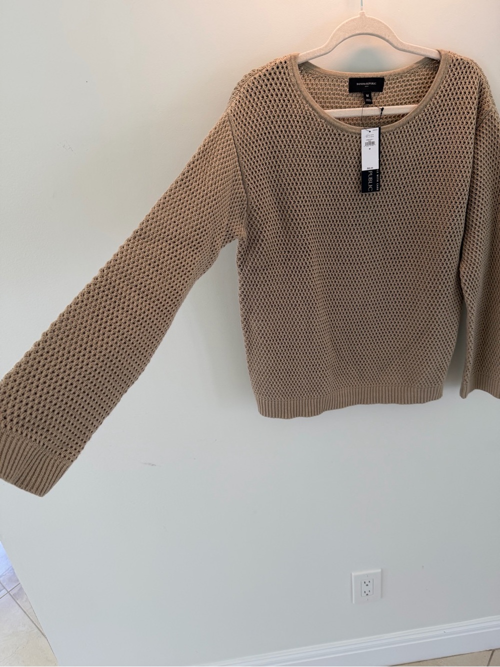 Banana Republic Tan Open-Weave Crewneck Sweater - Picture 4 of 6